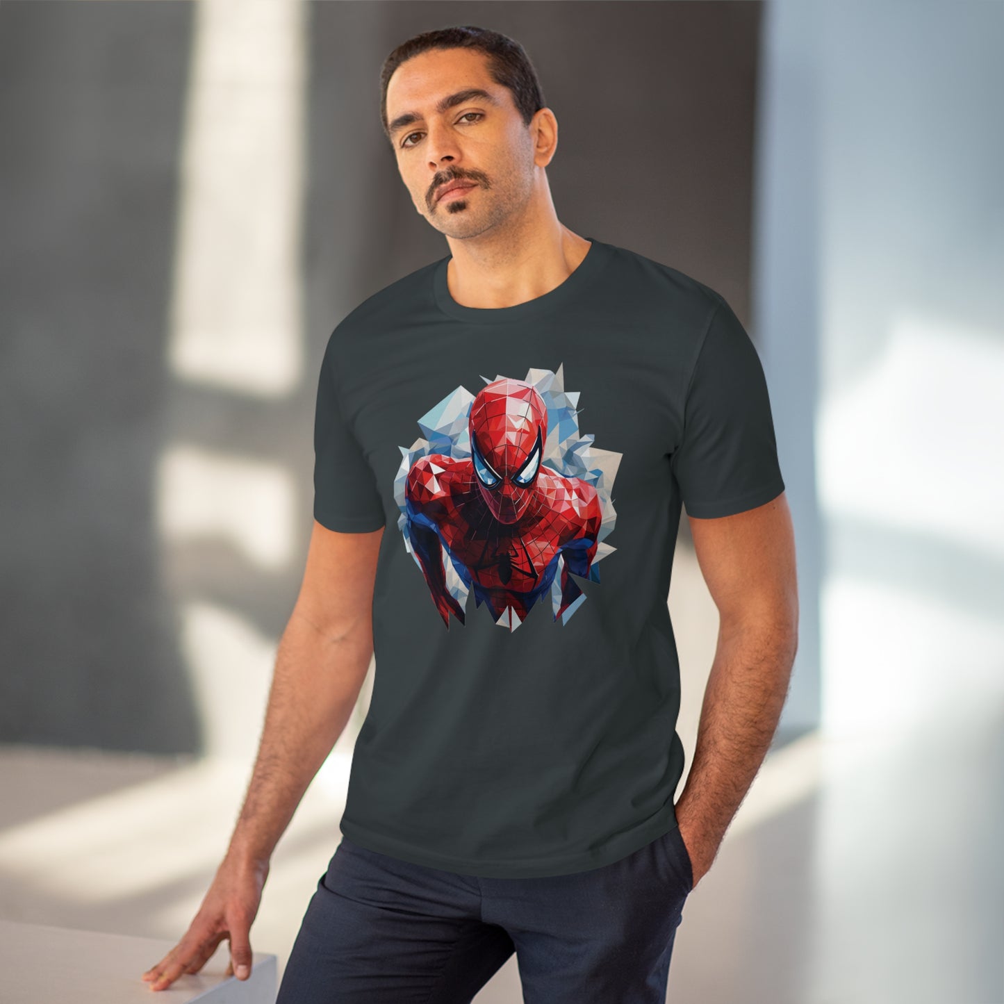 Spider-Man Polygonal Geometric T-Shirt - Swing into Stylish Adventure