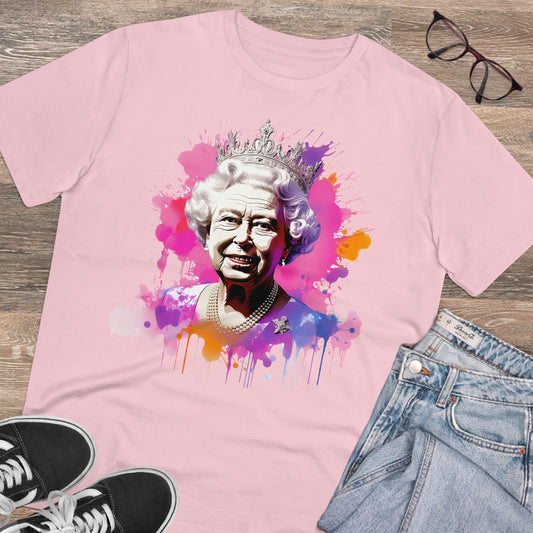 Eco-friendly Queen Elizabeth II T-Shirt :  Watercolor Majesty