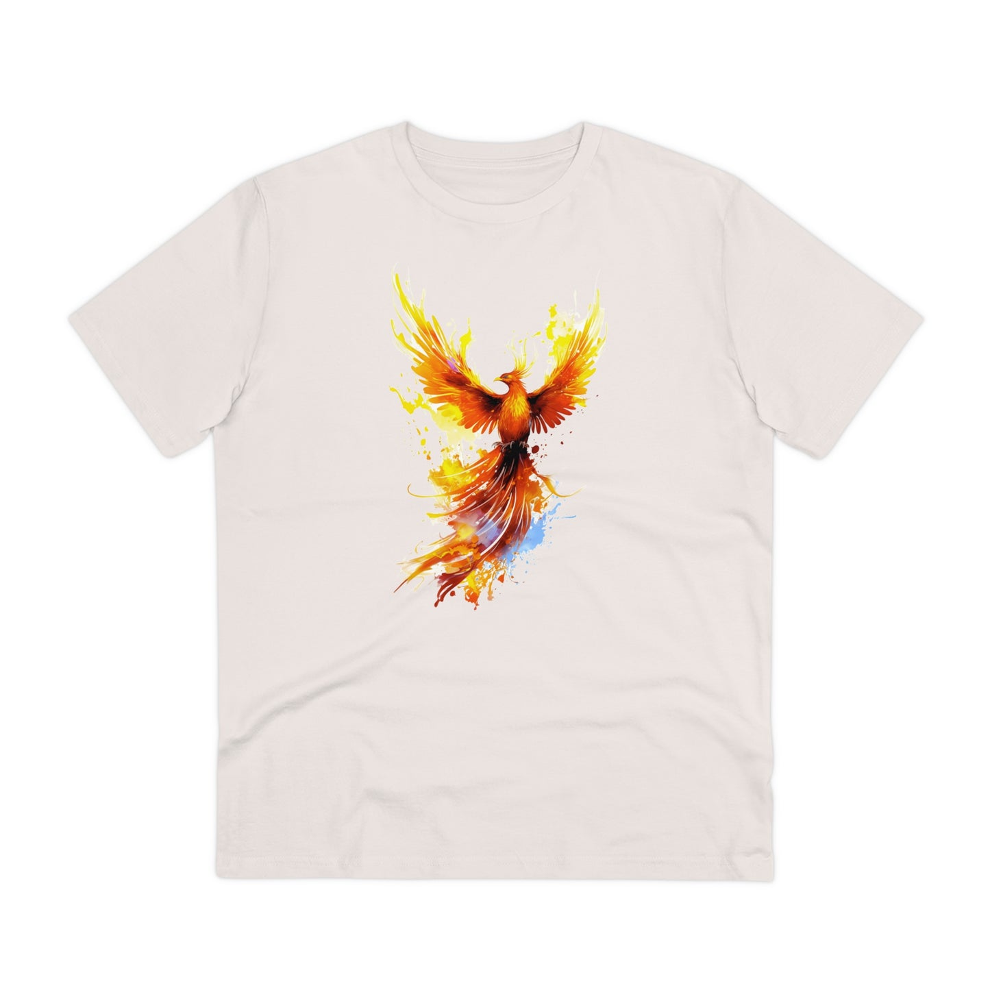 Burning Phoenix Watercolor T-Shirt - Unisex and Eco-Friendly Fashion with a Fiery Twist