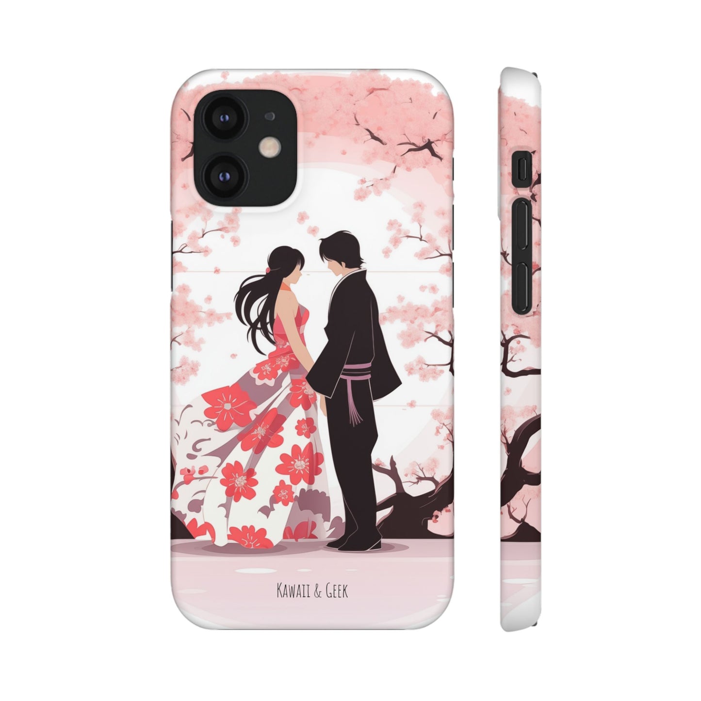 Japanese Blossom Love Premium Phone Case - Valentine's Cherry Tree Design