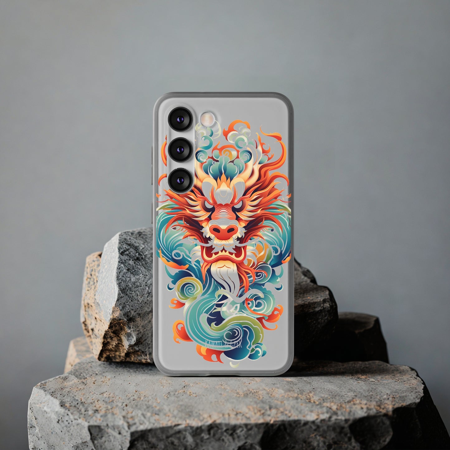 Chinese Ink Dragon Flexi Transparent Phone Case