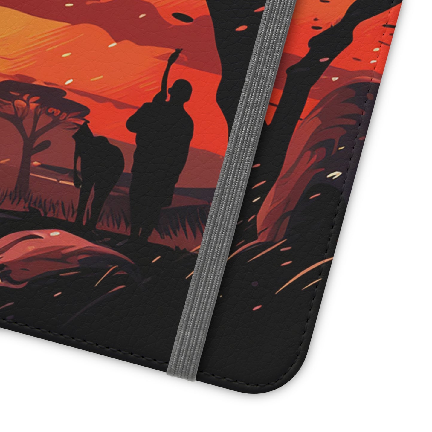 African Landscape Sunset Flip Phone Case - Capture the Serenity of the Savanna on Your Device