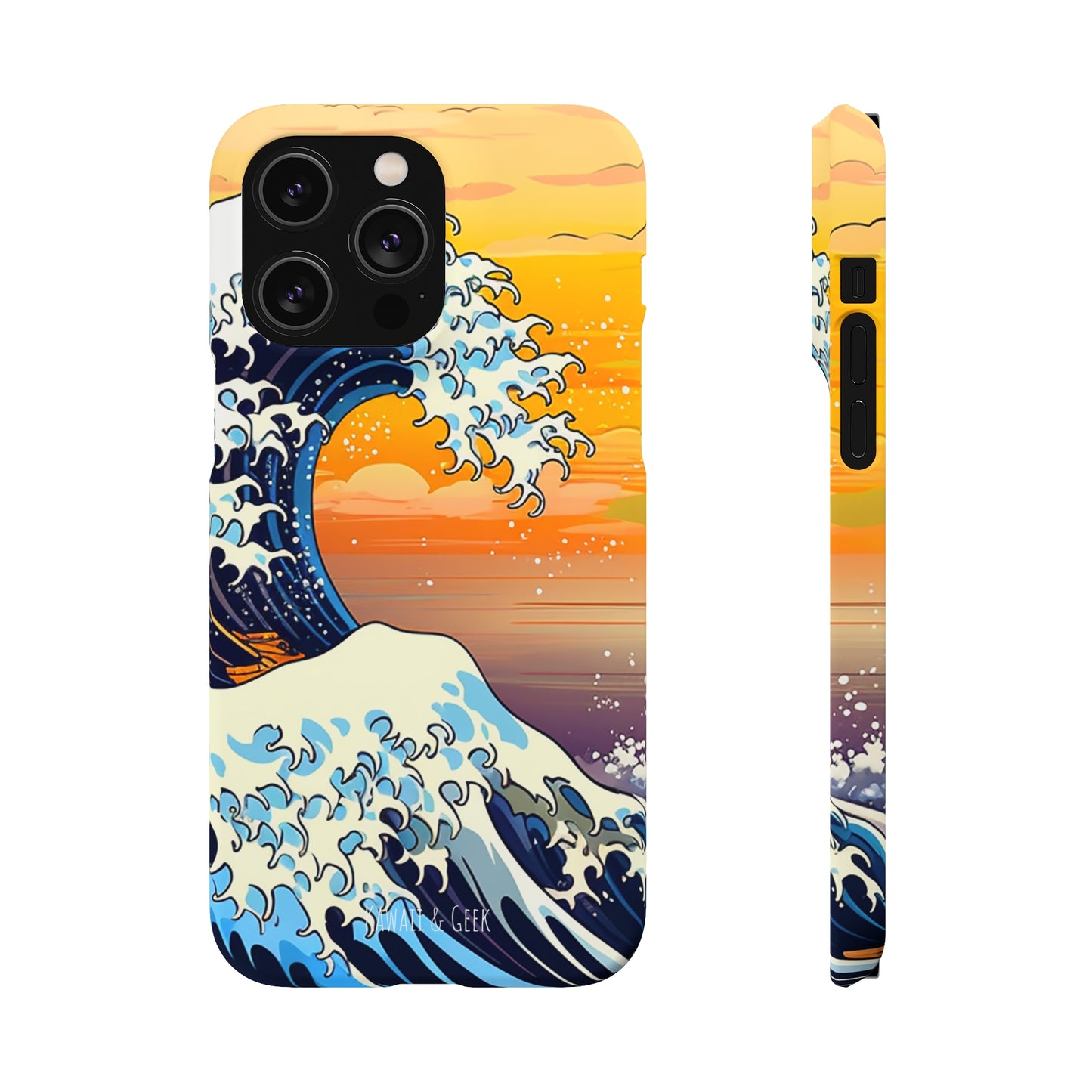 Sunset Big Wave Phone Case - Embrace the Majestic Hokusai Style in Your Hands