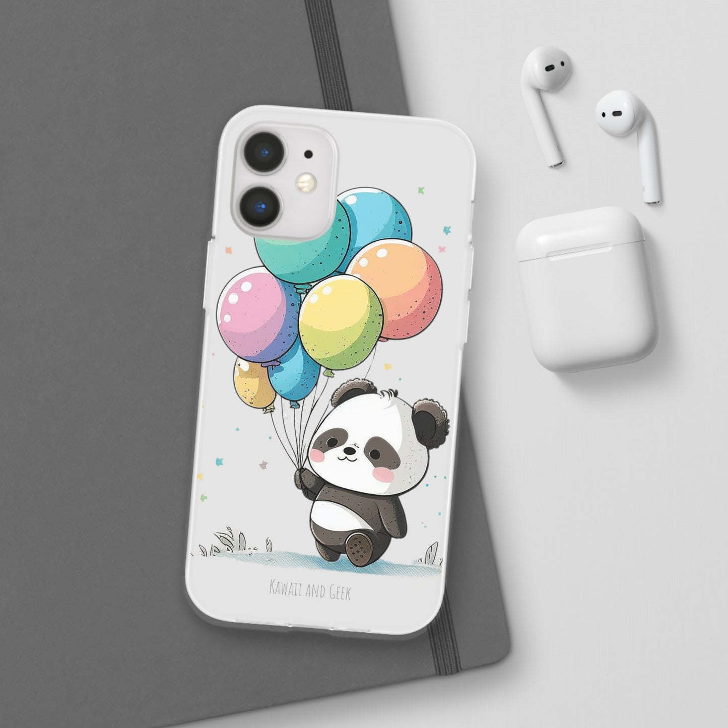 Cute Panda with Balloons flexi Smartphone Case - Add Some Adorable and Protective Style to Your Device