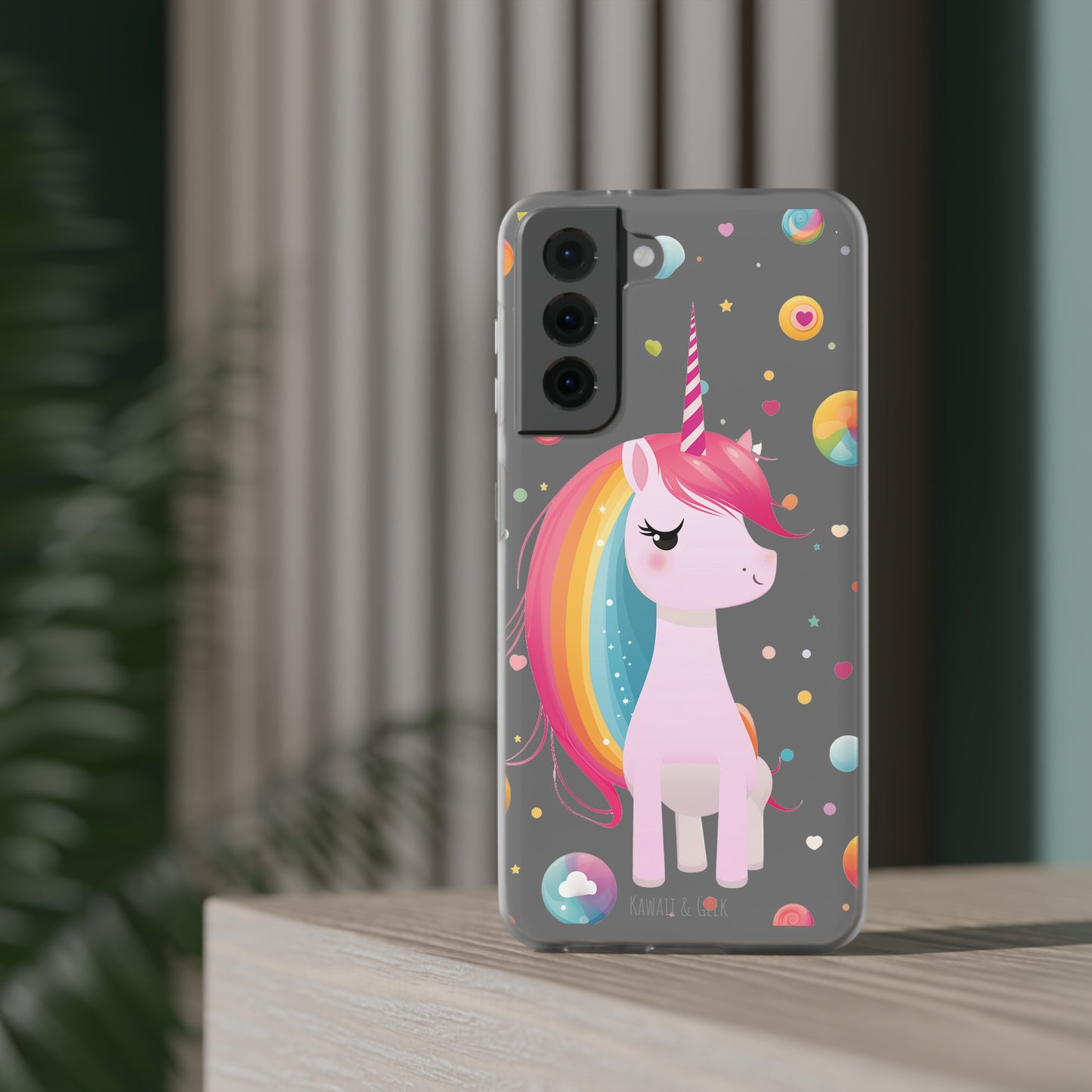 Kawaii Unicorn Flexi Transparent Phone Case