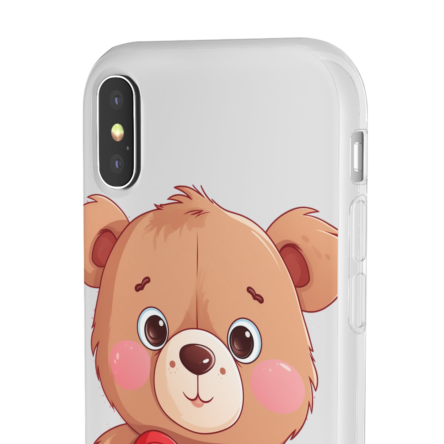 Teddy Bear Heart Phone Case - Flexi & Semi-Transparent - Valentine's Day