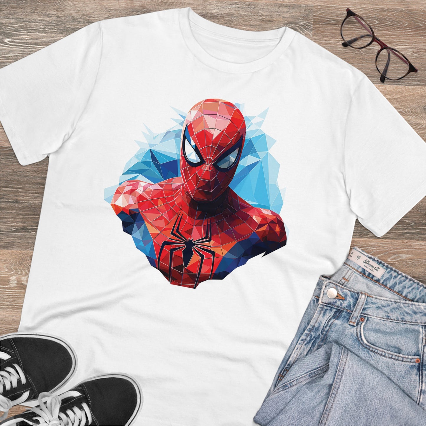 Spider-Man Polygonal Geometric T-Shirt - Swing into Stylish Adventure