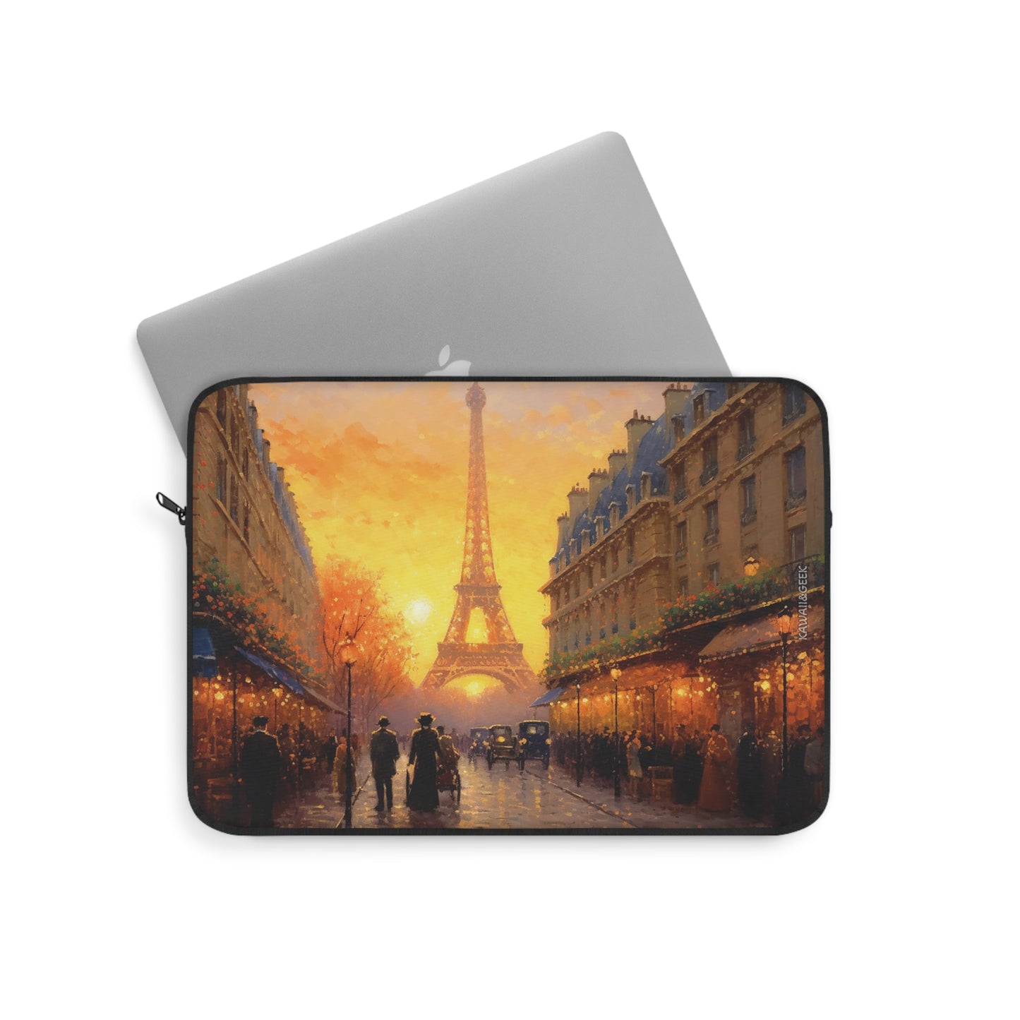 Parisian Sunset Laptop Sleeve - Experience the Charm of 19th Century Paris in Van Gogh Style