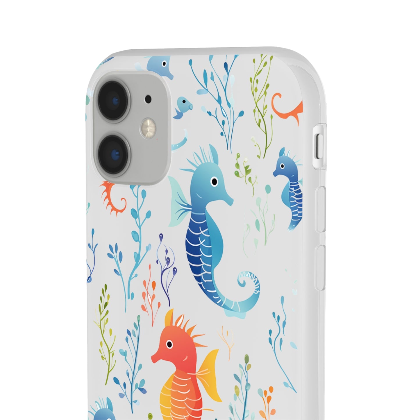 Underwater Seahorse Flexi Transparent phone Case : Dive into Cuteness!