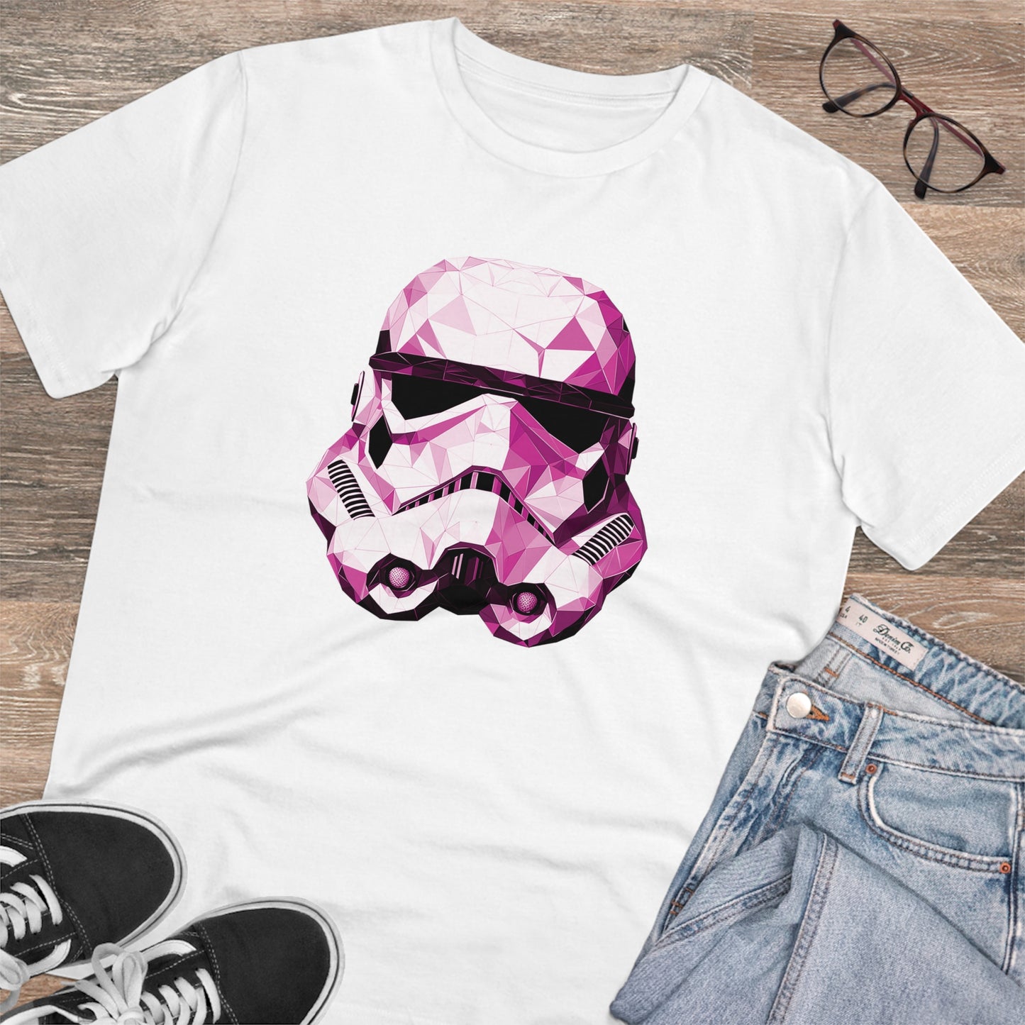 Stormtrooper Polygonal T-Shirt Pink Edition - Embrace Galactic Precision