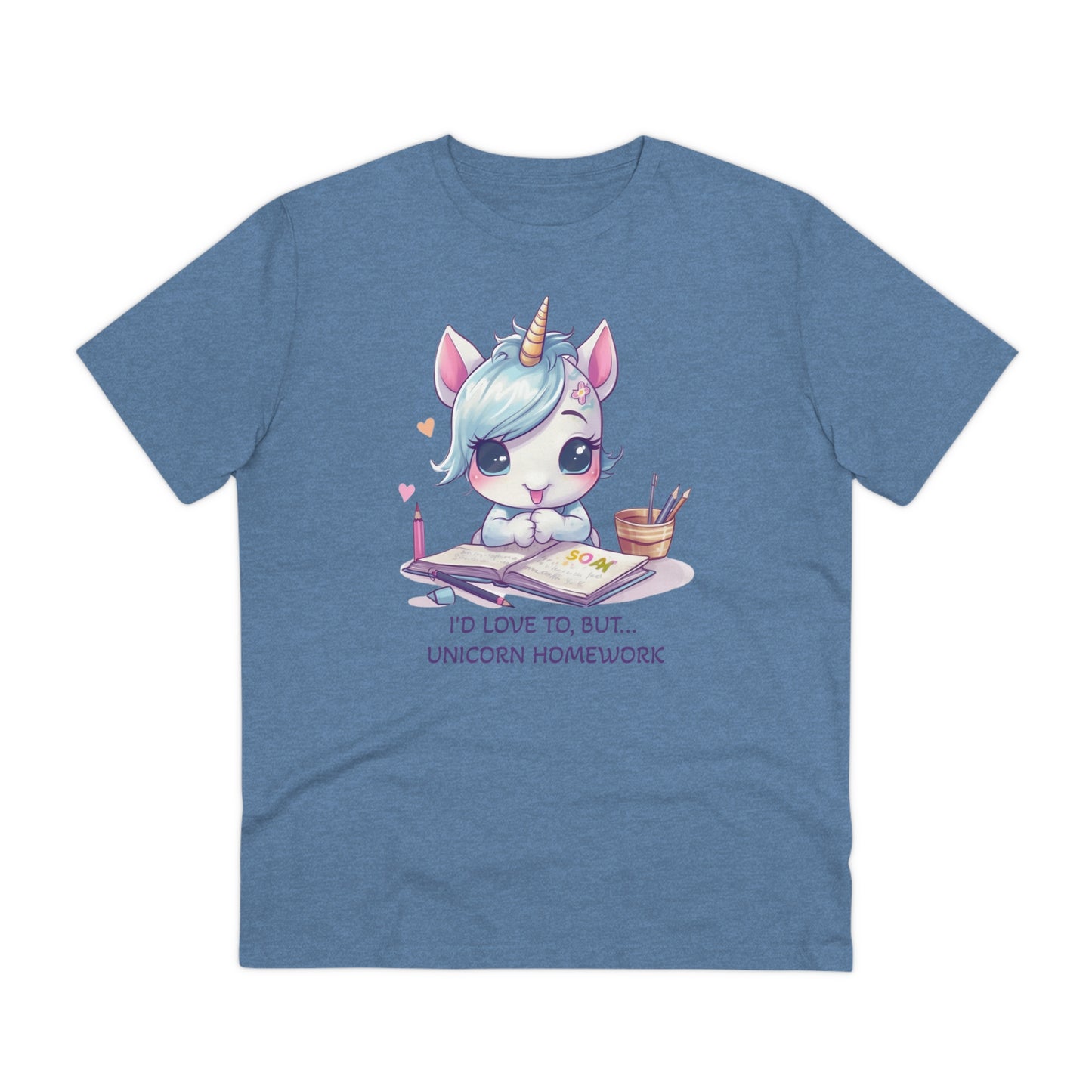 Cute Unicorn Homework T-Shirt - Unisex and Eco-Friendly Statement Tee