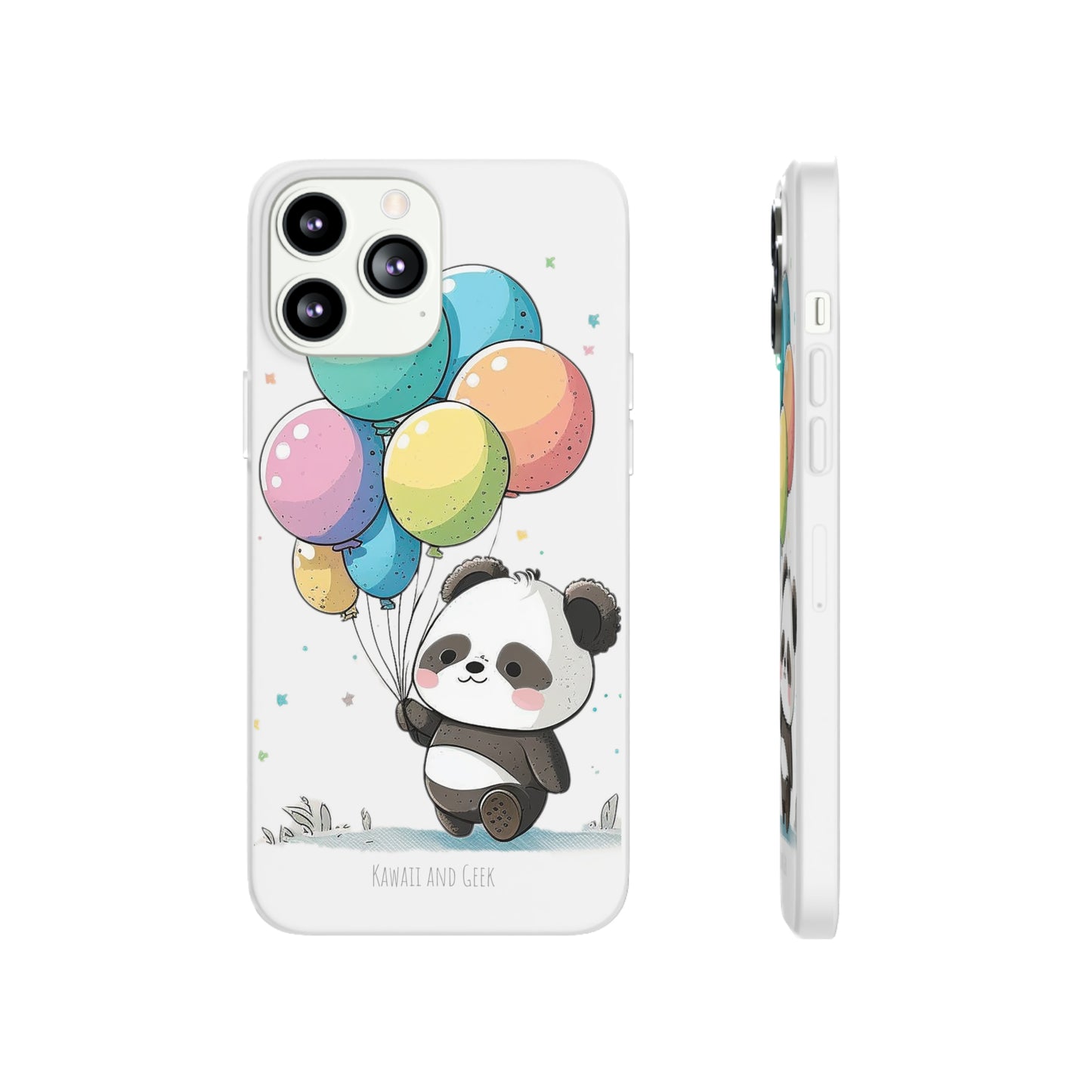 Cute Panda with Balloons flexi Smartphone Case - Add Some Adorable and Protective Style to Your Device