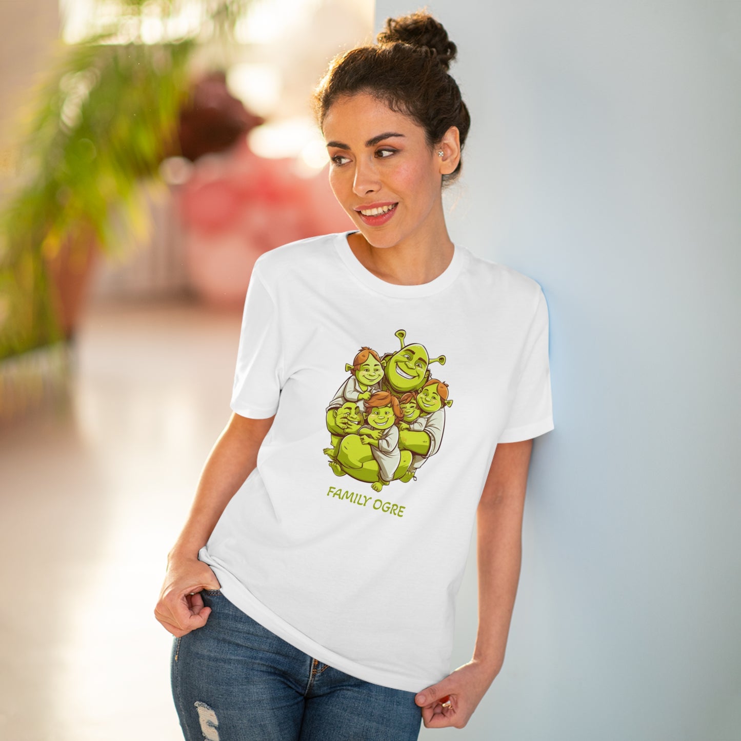 Family Ogre - Unisex Eco-Friendly T-Shirt - Celebrate Father's Day with Shrek and His Kids