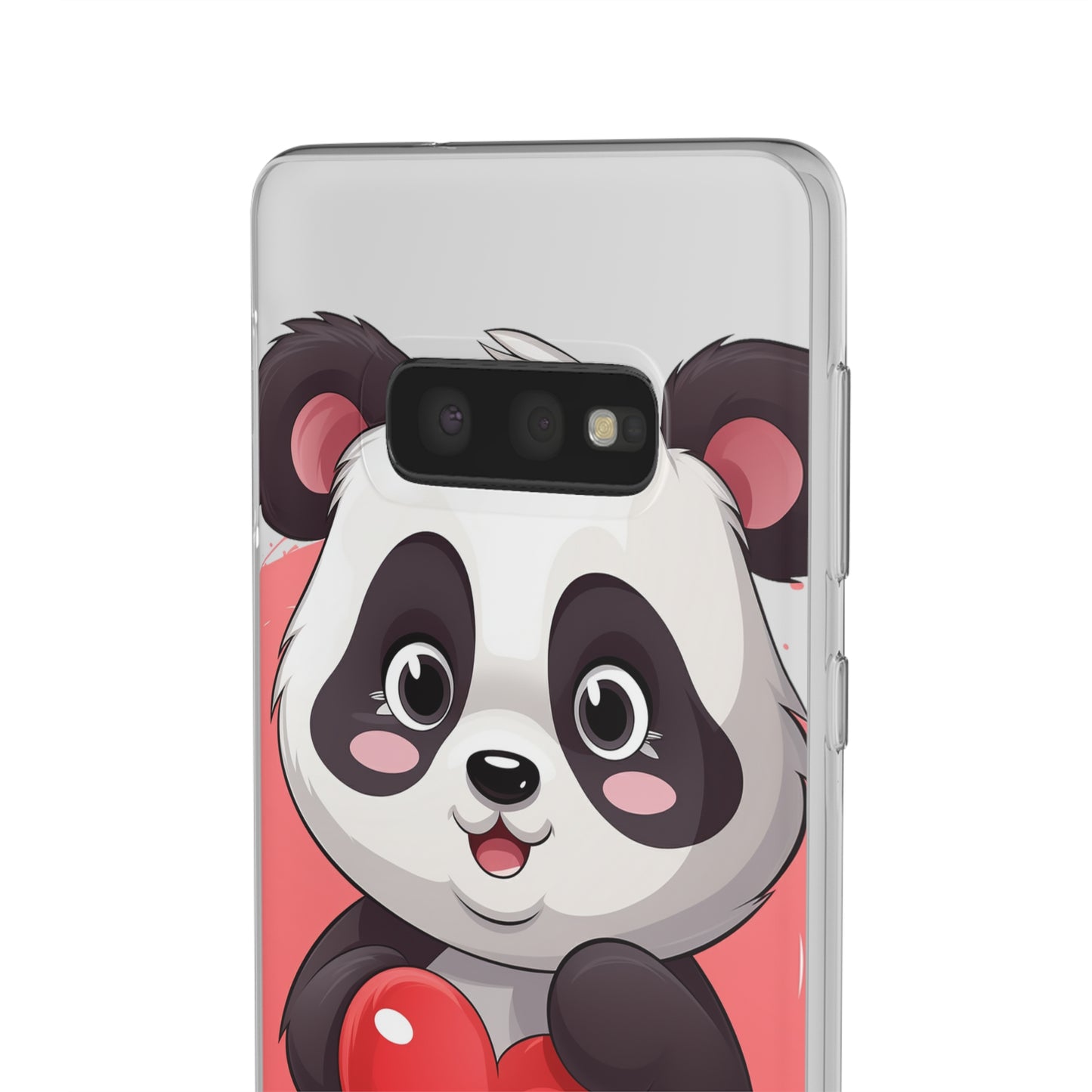 Valentine's Panda Heart Phone Case - Flexi & Semi-Transparent