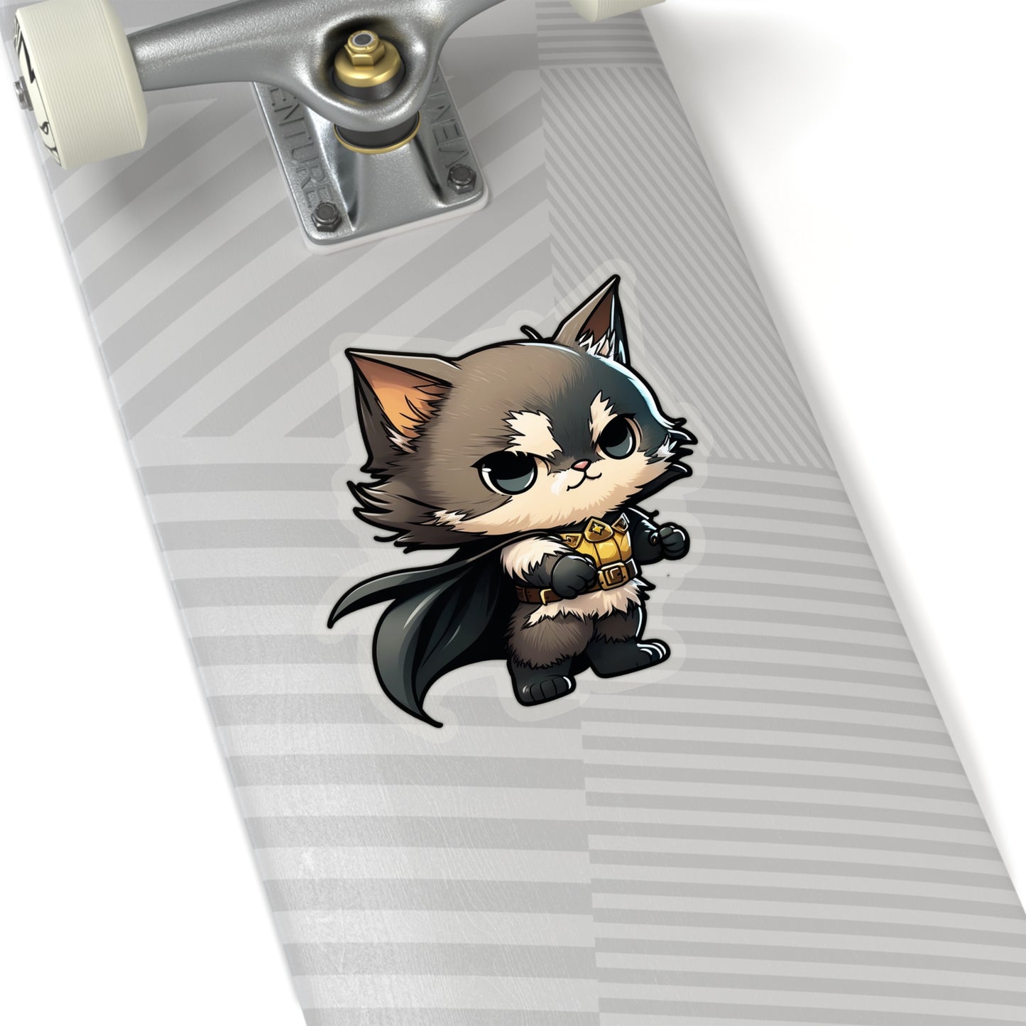 Cute and Fluffy Batcat Kitten Sticker - Ready to Take on the Bad Guys