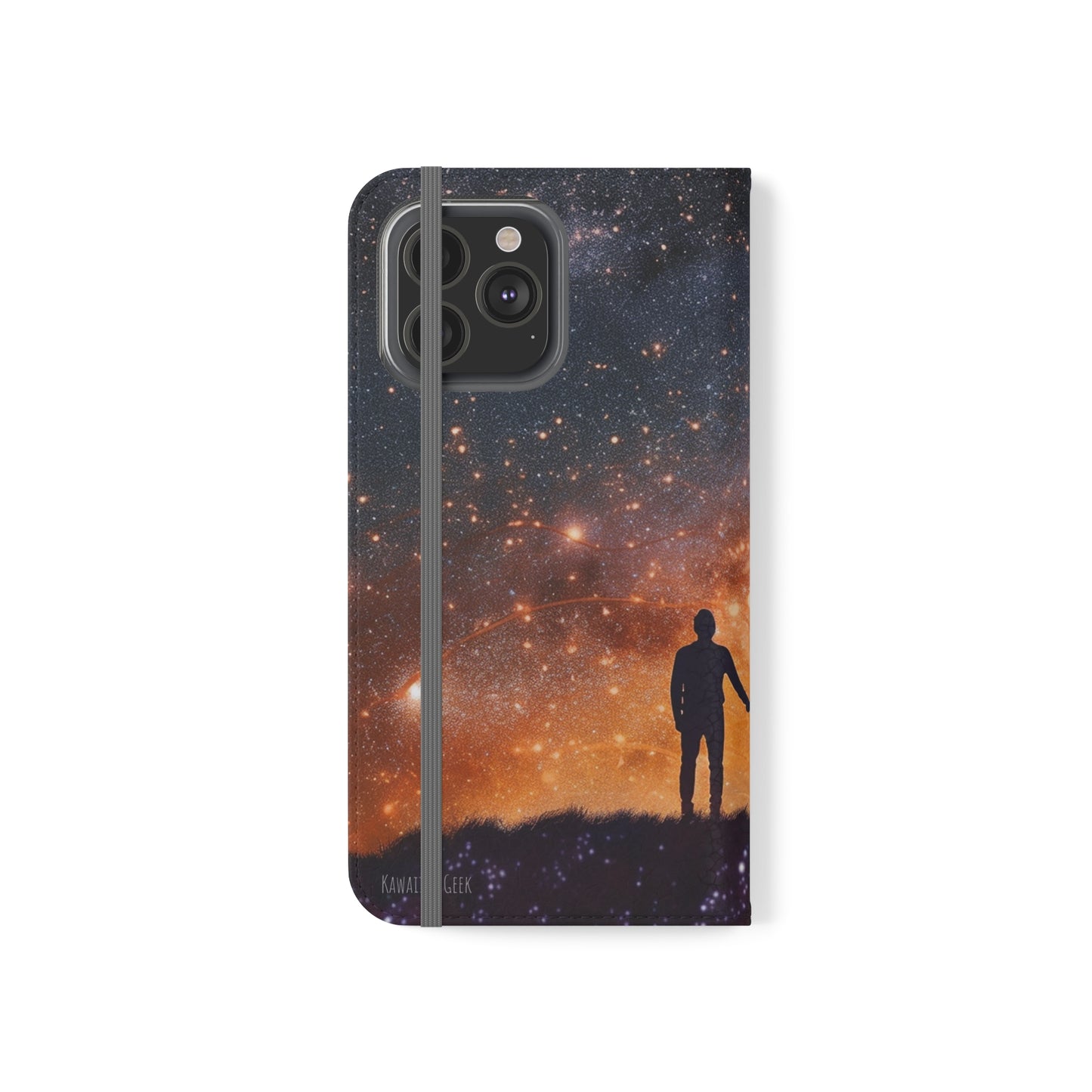 Starry Night Lovers Flip Phone Case - Embrace the Beauty of the Night Sky