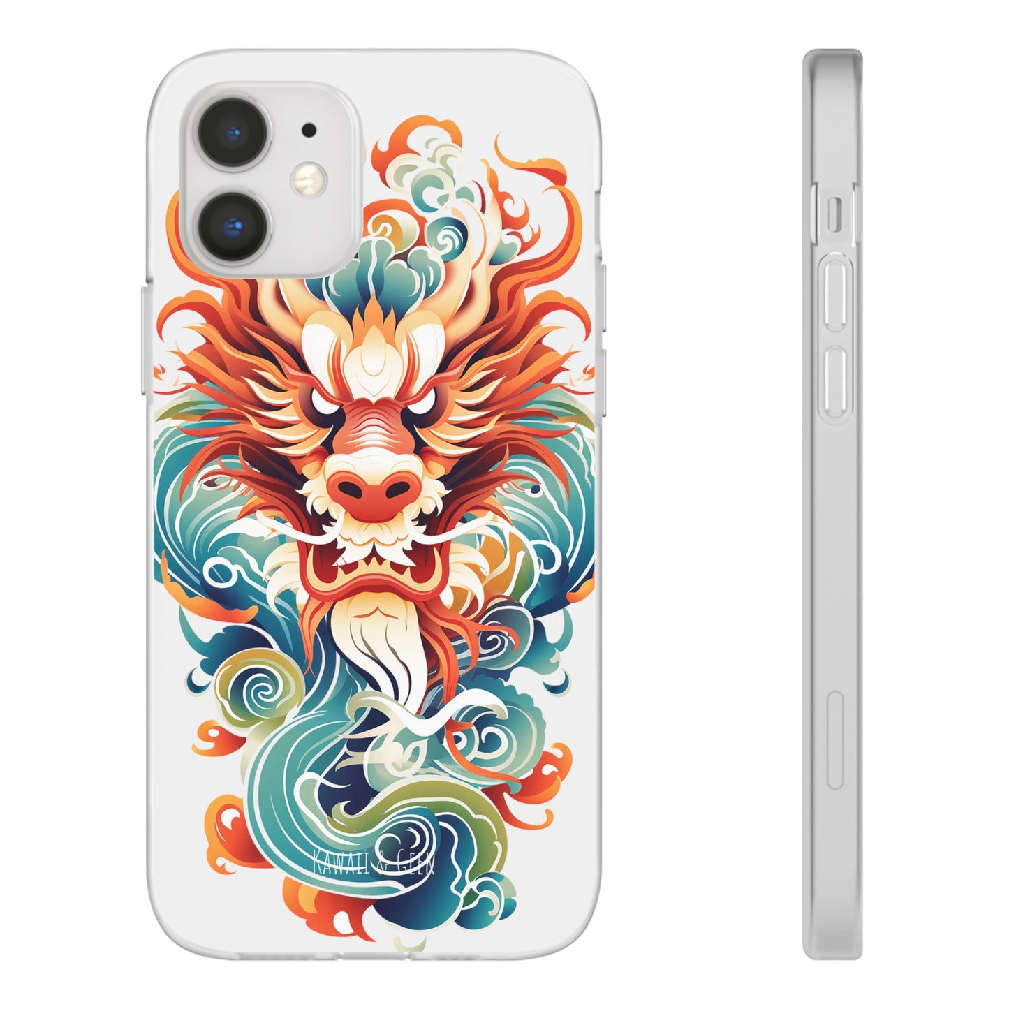 Chinese Ink Dragon Flexi Transparent Phone Case