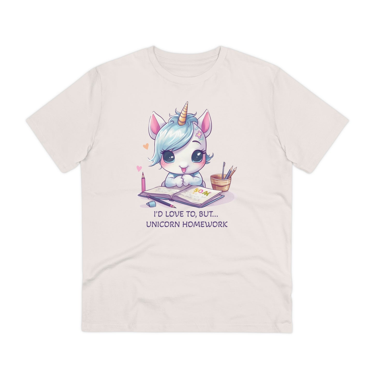 Cute Unicorn Homework T-Shirt - Unisex and Eco-Friendly Statement Tee