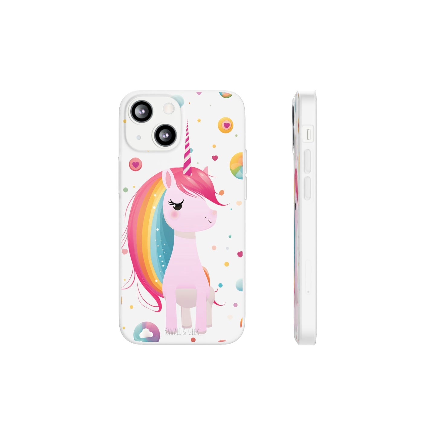 Kawaii Unicorn Flexi Transparent Phone Case