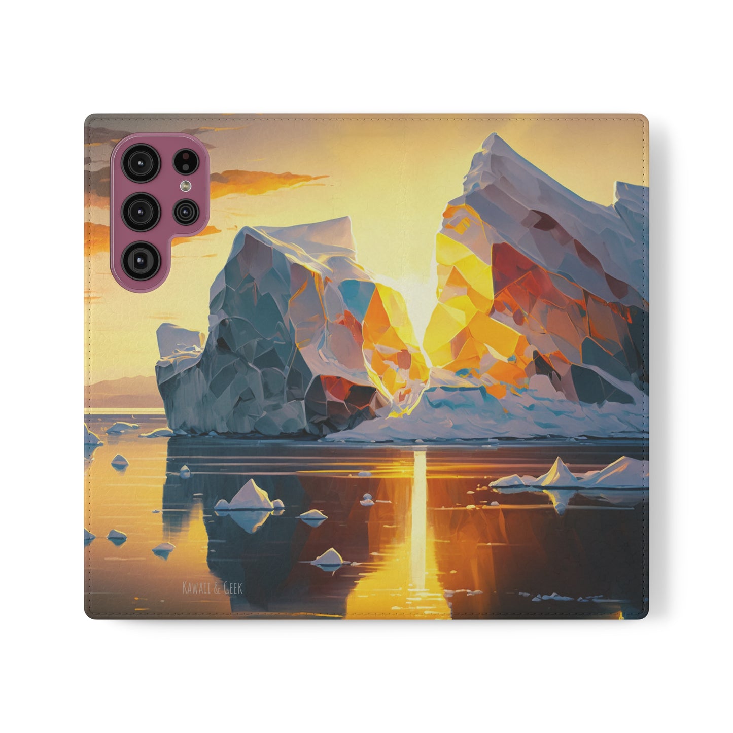 Arctic Landscape and Iceberg at Sunset Flip Phone Case - Capture the Serenity of Nature on Your Device