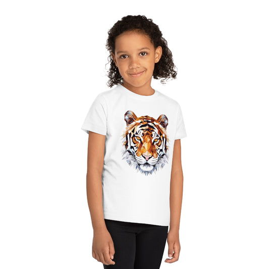 Tiger Polygonal Kids T-Shirt - Embrace Fierce Roar