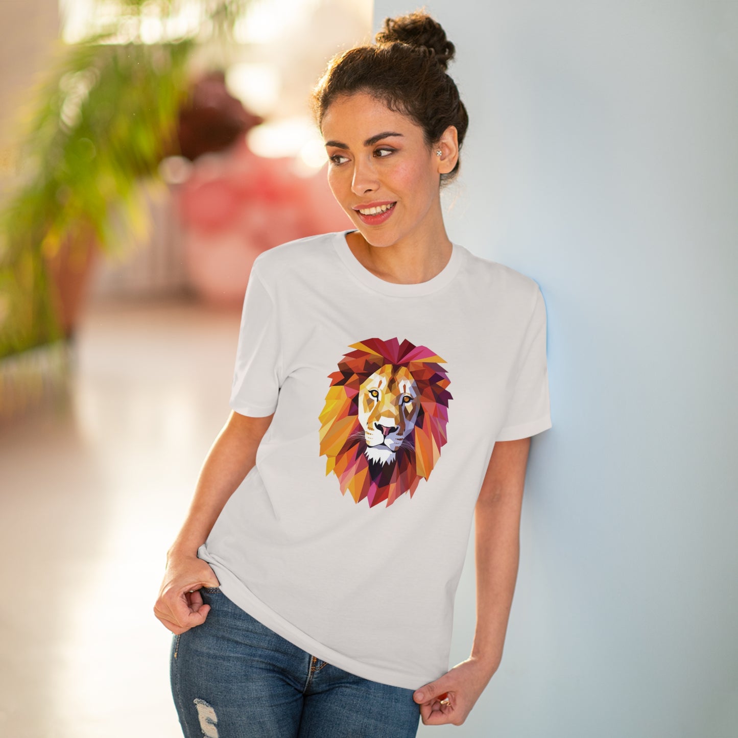 Lion Polygonal T-Shirt - Embrace Majestic Roar