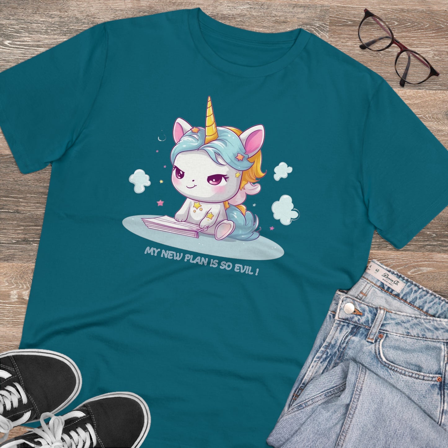 Kawaii and Bad Unicorn T-Shirt - Unleash Your Mischievous Style with Eco-Friendliness