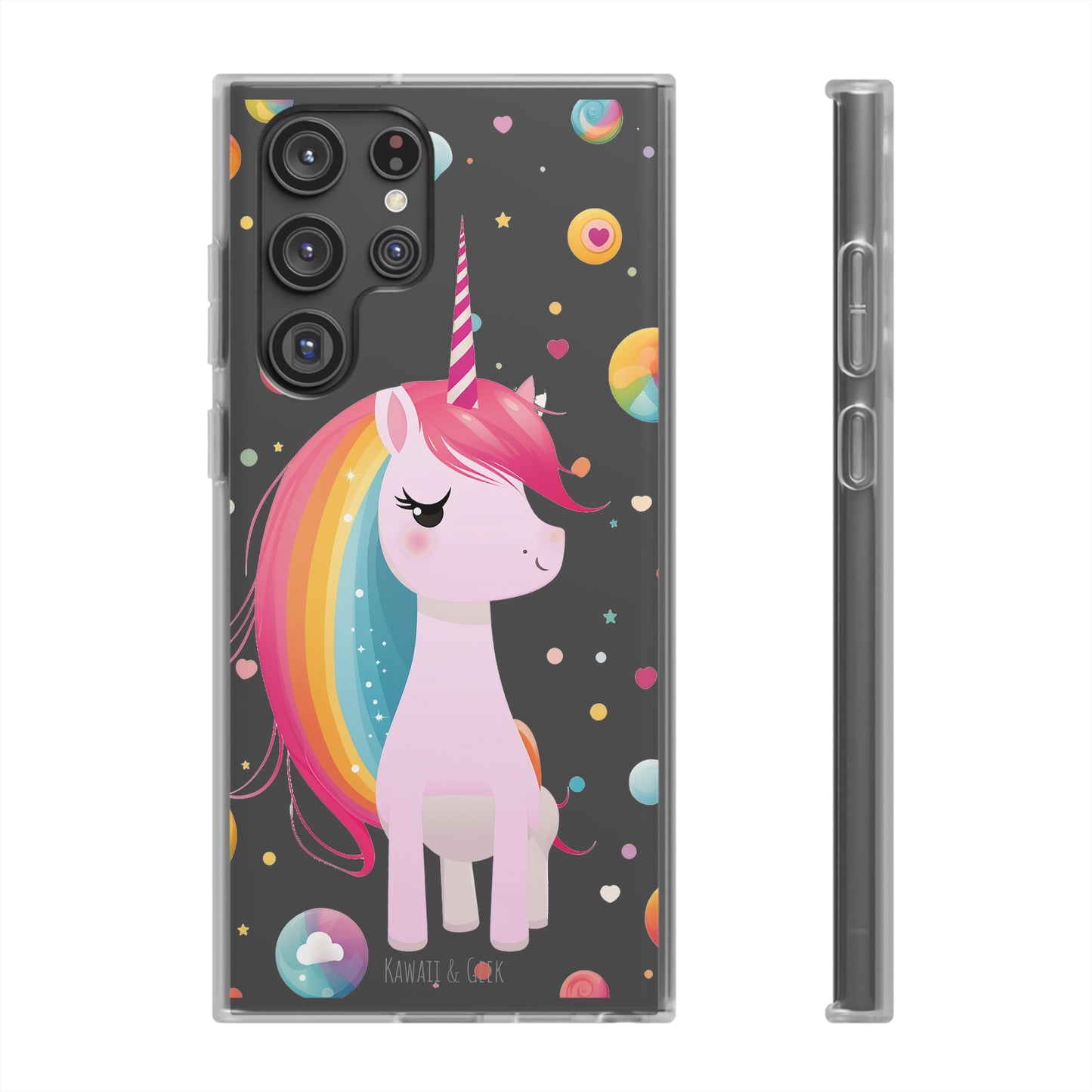 Kawaii Unicorn Flexi Transparent Phone Case