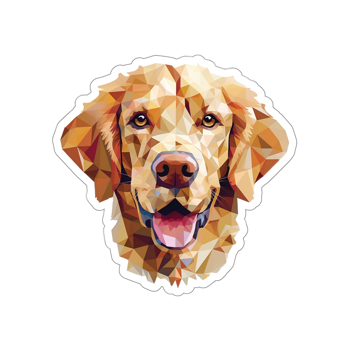 Golden Retriever Geometric Sticker - Embrace Canine Charm