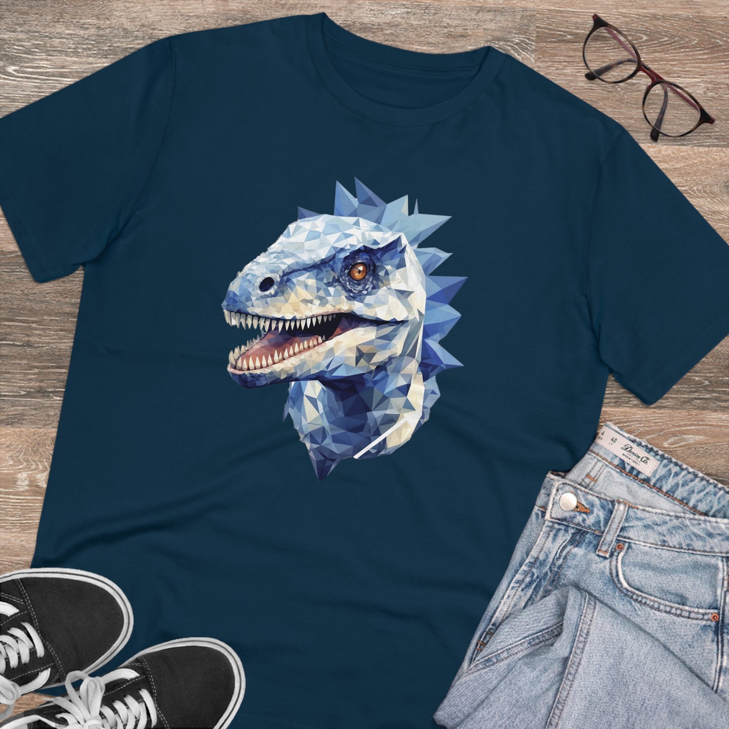 Velociraptor Polygonal T-Shirt - Embrace Fierce Jurassic Style