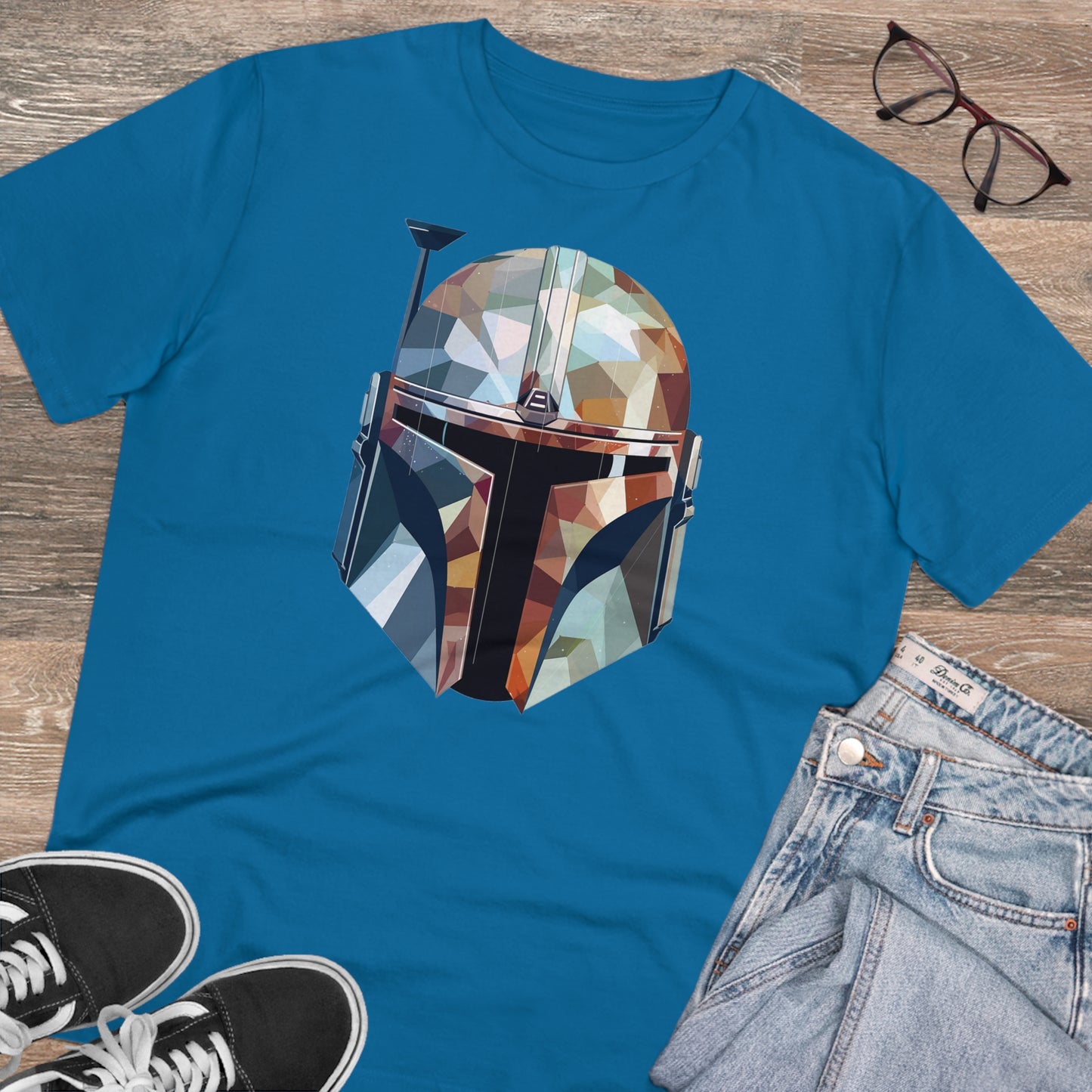 The Mandalorian Polygonal T-Shirt - Embrace Interstellar Adventure - Star Wars