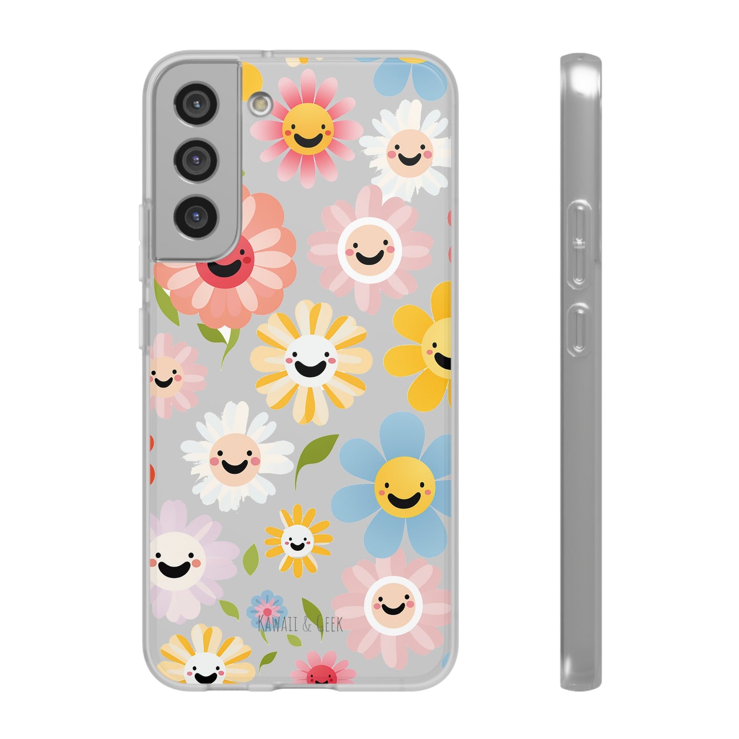 Kawaii Flowers Flexi Transparent Phone Case