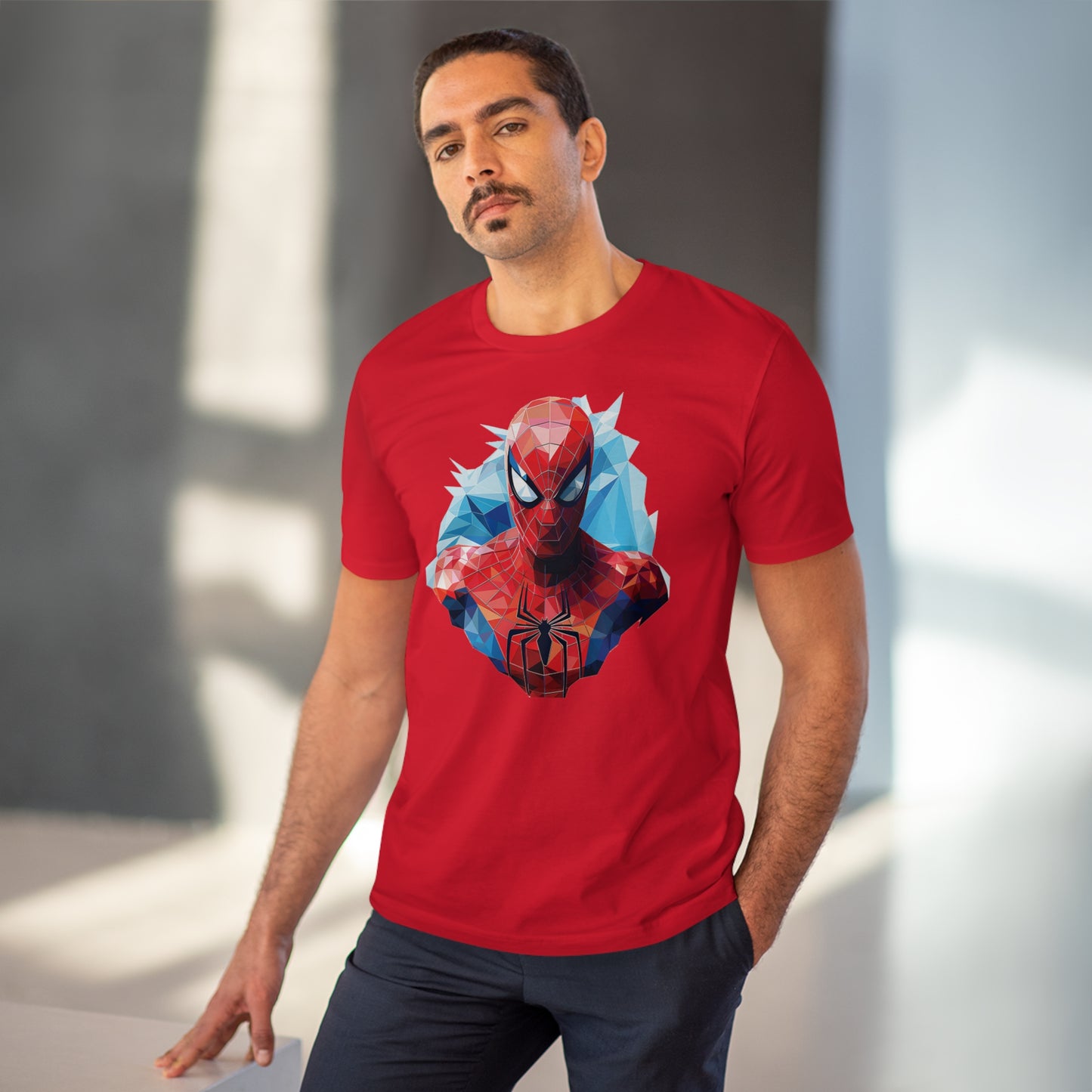 Spider-Man Polygonal Geometric T-Shirt - Swing into Stylish Adventure