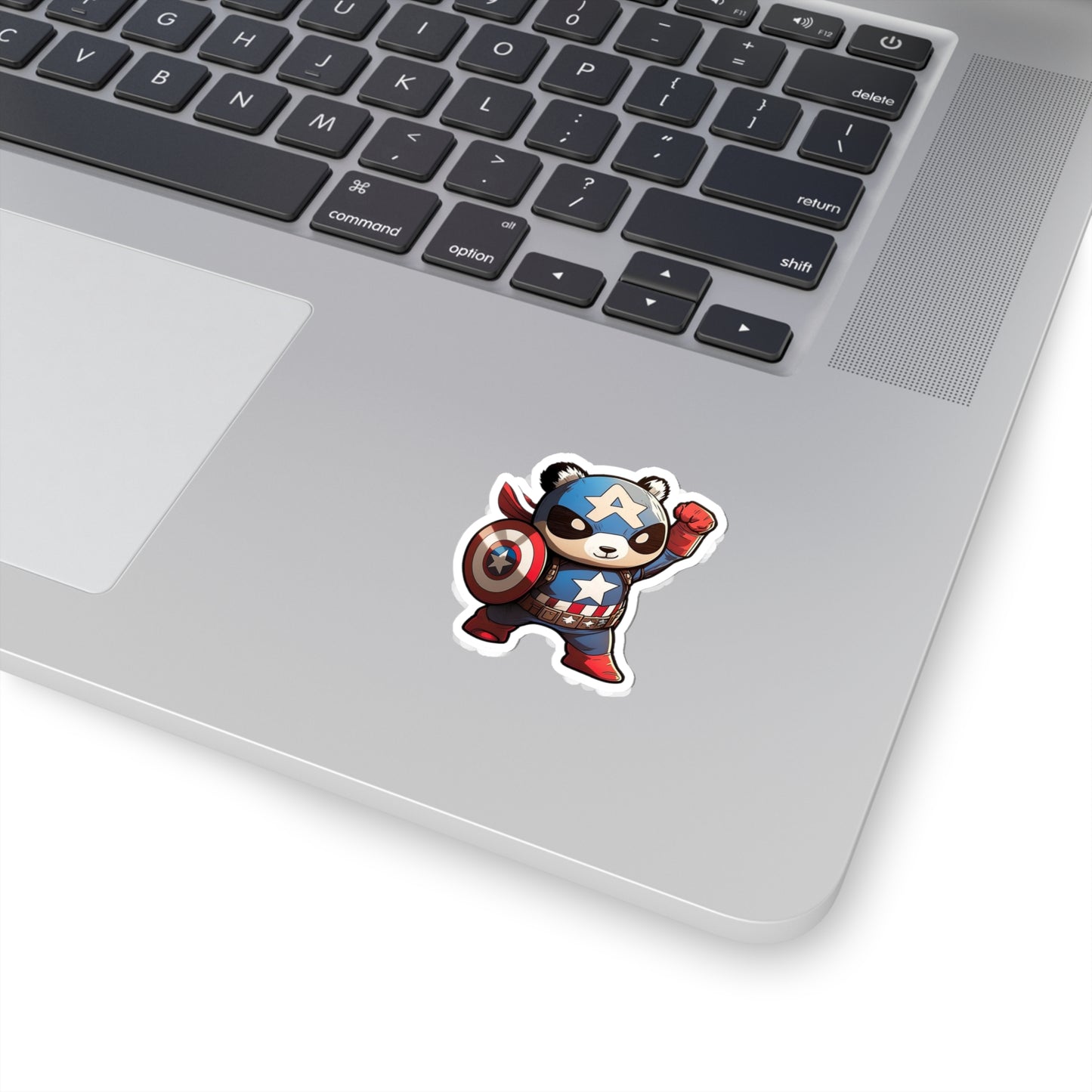 Heroic Captain America Panda Sticker - Ready to Defend Its Friends