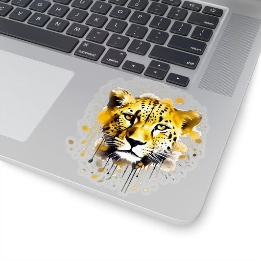 Cheetah in Watercolor Style Sticker - Add Elegance and Grace to Your Accessories