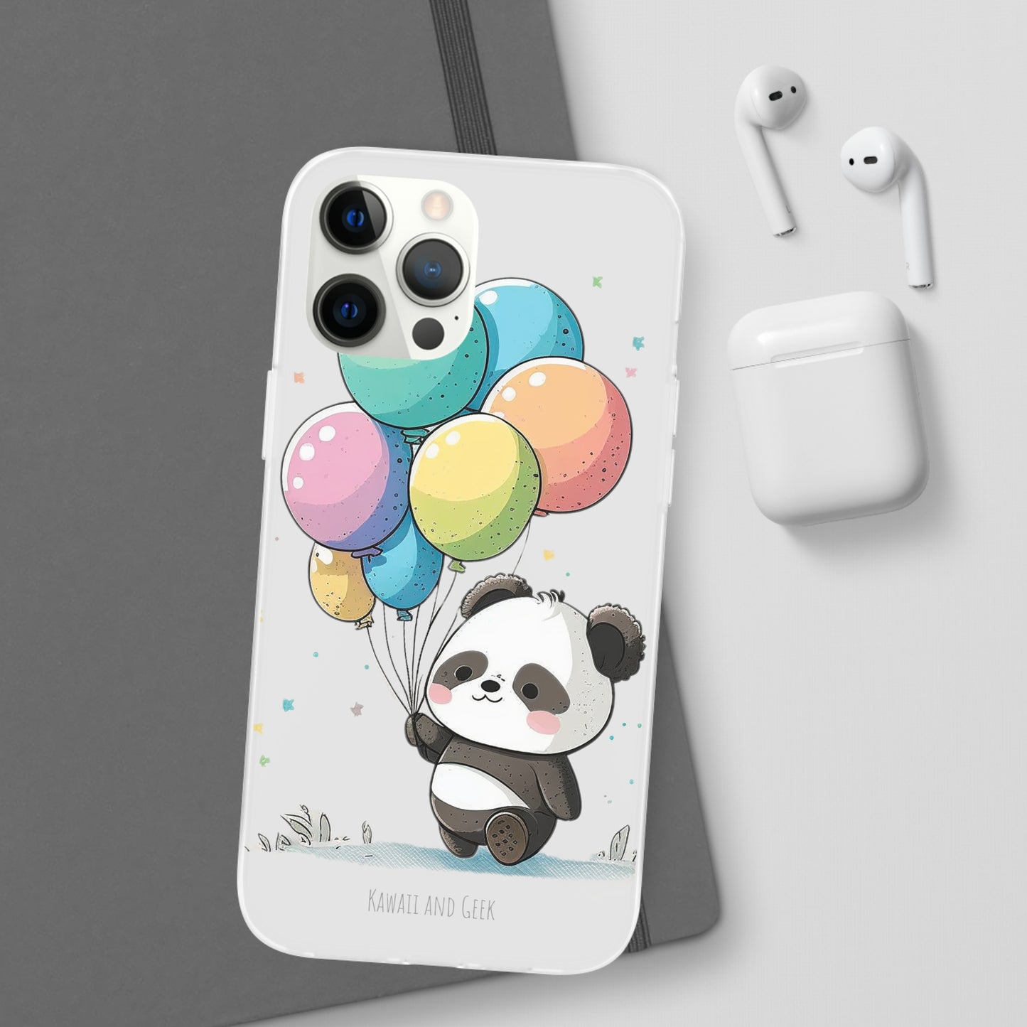 Cute Panda with Balloons flexi Smartphone Case - Add Some Adorable and Protective Style to Your Device