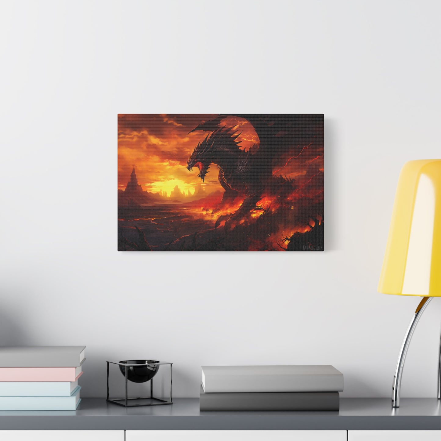 Unleash the Mighty: Gigantic Fire Dragon Canvas