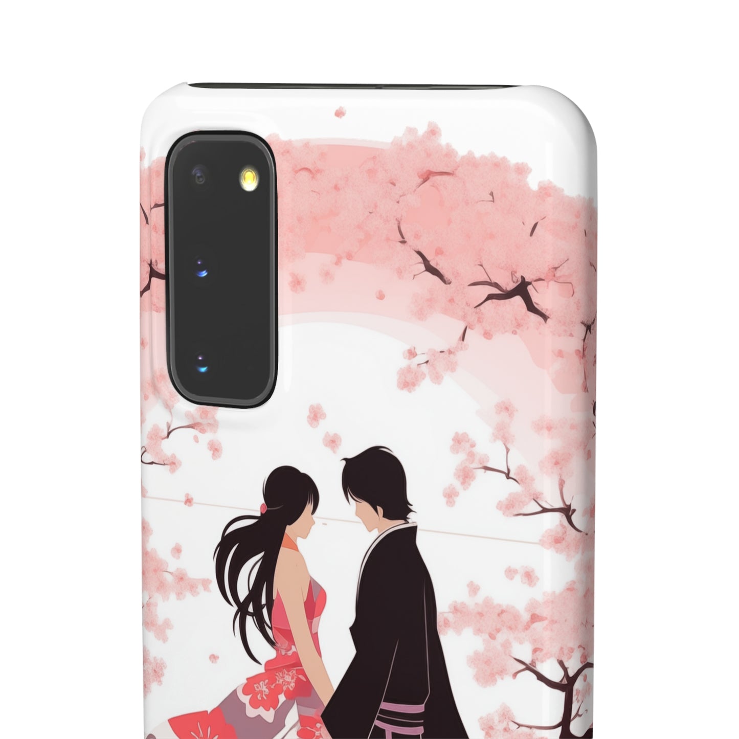 Japanese Blossom Love Premium Phone Case - Valentine's Cherry Tree Design