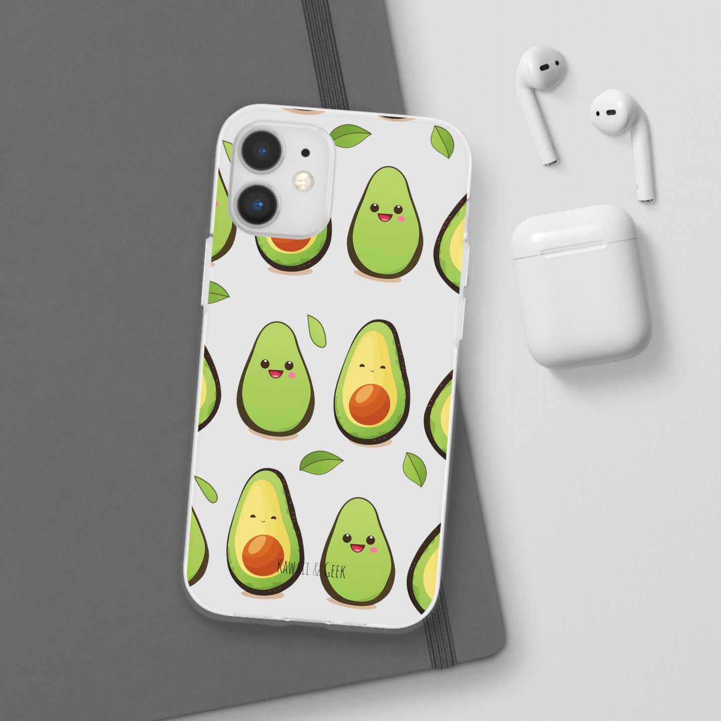 Cute Avocado Transparent Flexi Case: Perfect Blend of Style & Function