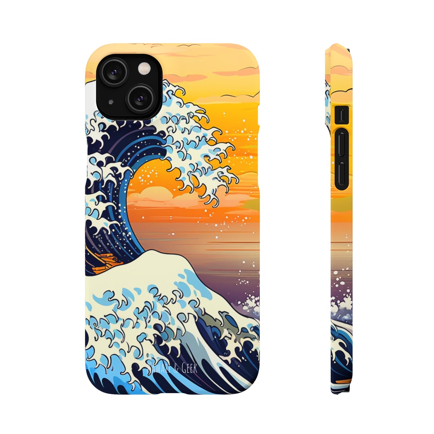 Sunset Big Wave Phone Case - Embrace the Majestic Hokusai Style in Your Hands