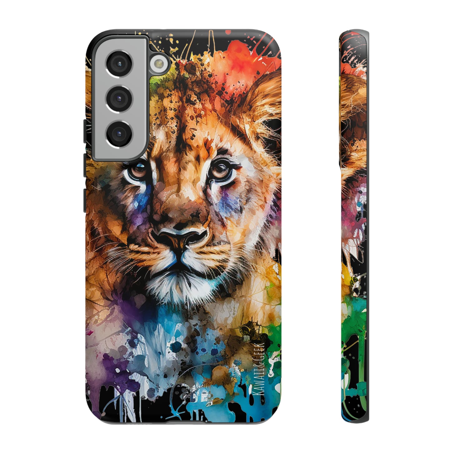 Watercolor Lion Cub Tough Phone Case - iPhone 15 compatible