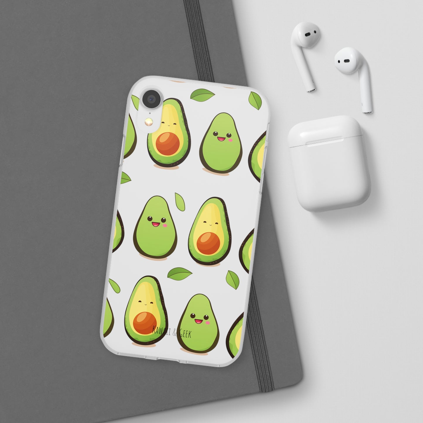 Cute Avocado Transparent Flexi Case: Perfect Blend of Style & Function