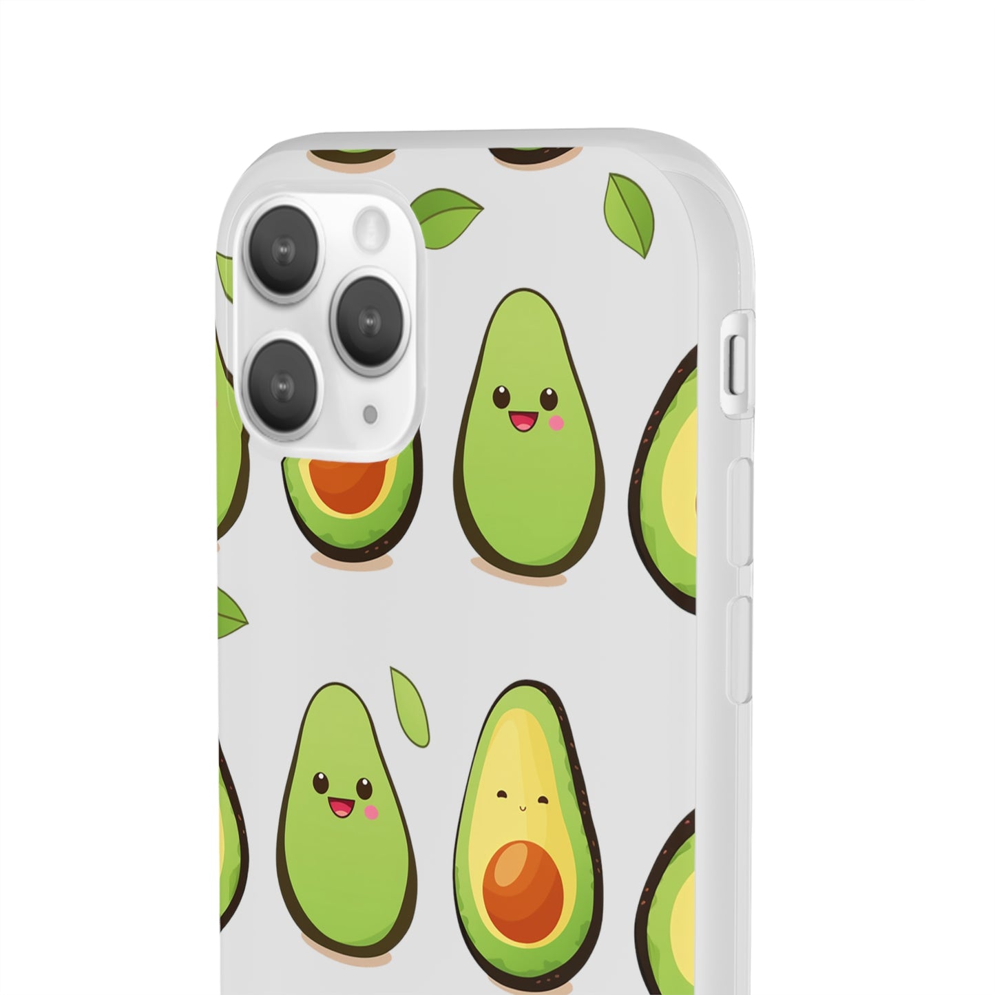 Cute Avocado Transparent Flexi Case: Perfect Blend of Style & Function