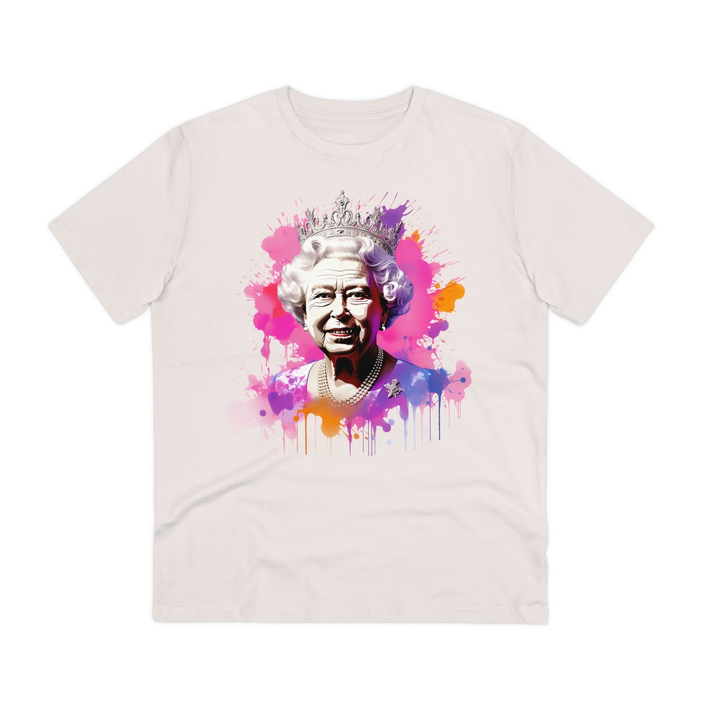 Eco-friendly Queen Elizabeth II T-Shirt :  Watercolor Majesty