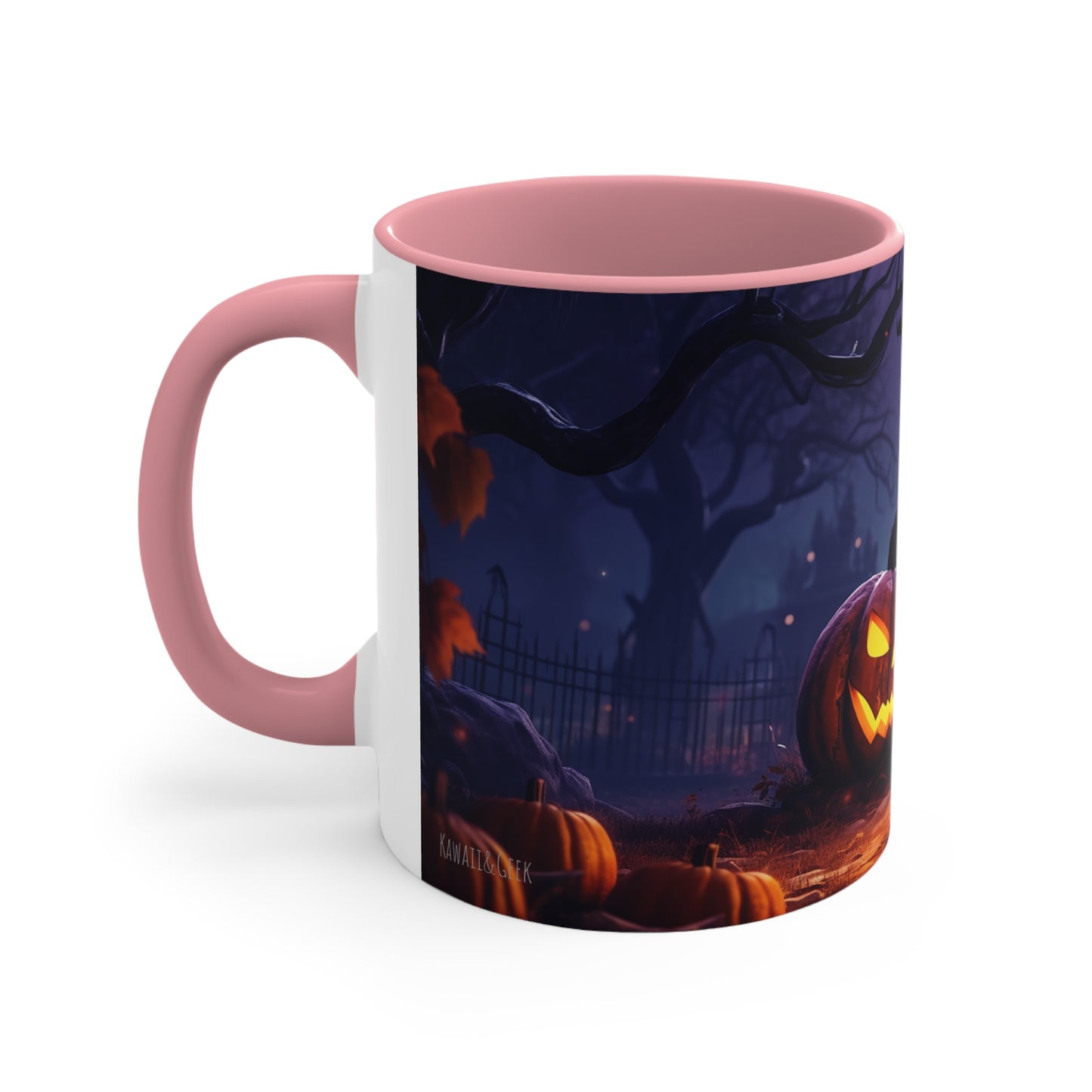 Evil Jack-o-lantern 11 oz Bicolor Mug: Halloween Cemetery Special