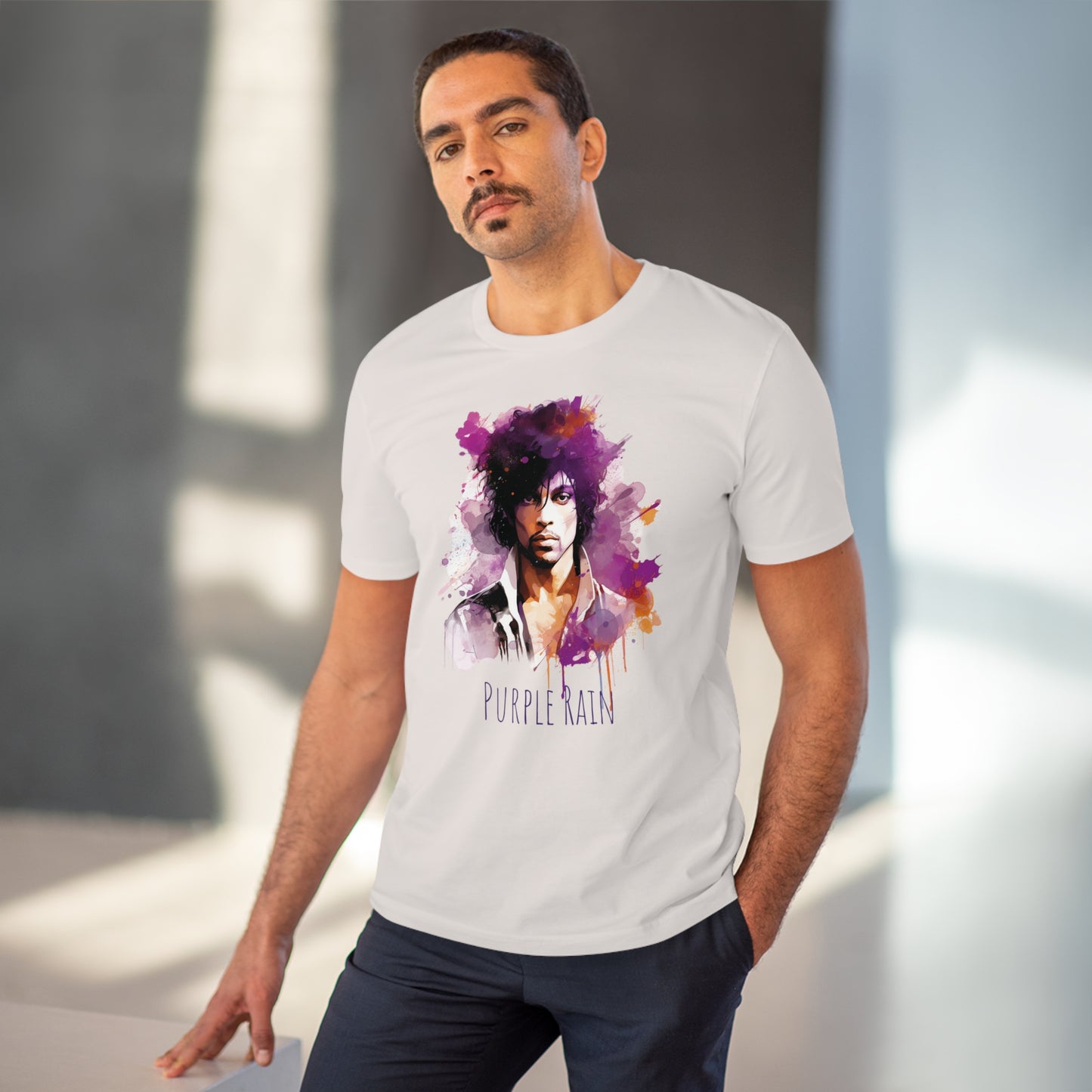 Prince in Purple Rain Unisex T-Shirt - Add Some Artistic and Musical Style to Your Wardrobe in an Eco-Friendly Way