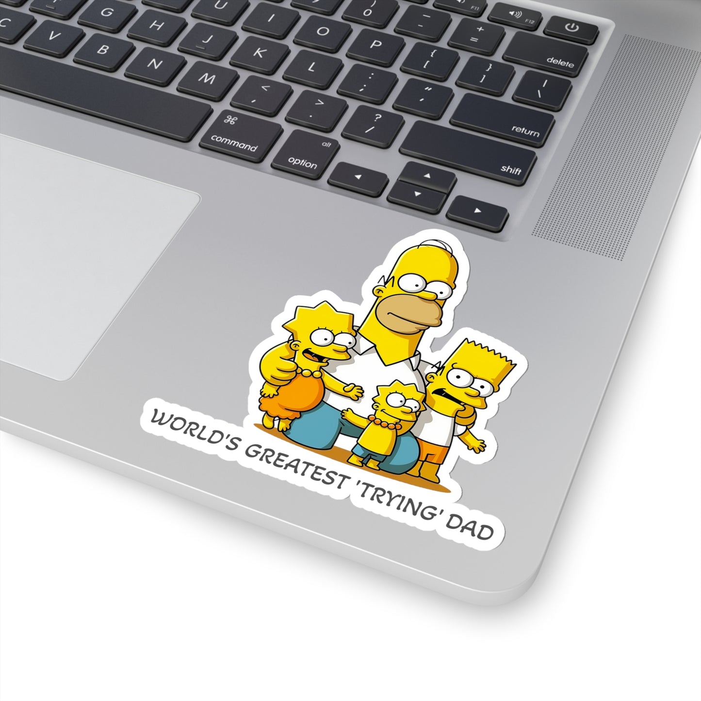 World's Greatest 'Trying' Dad" Father's Day Sticker - Celebrate Fatherhood with Homer and the Simpson