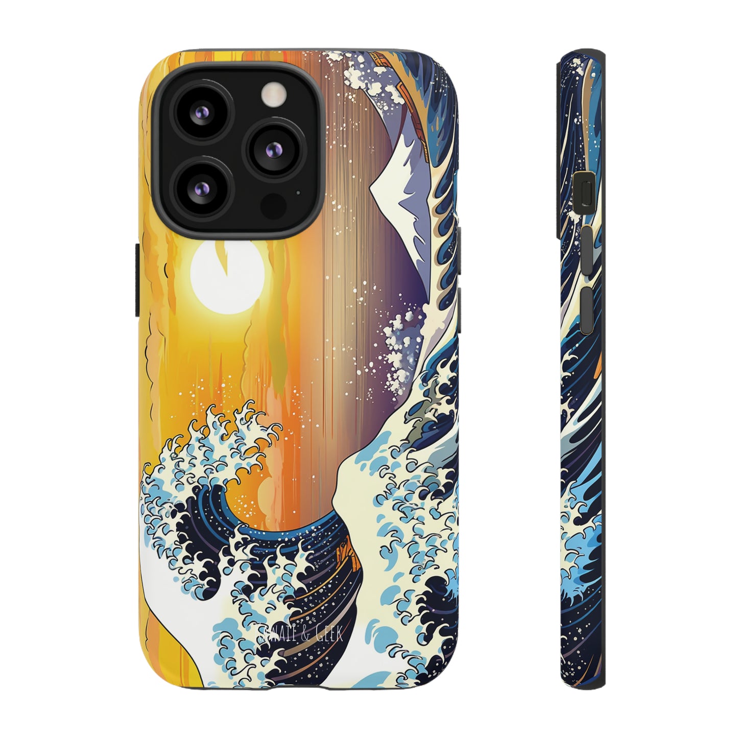 Sunset Big Wave tough Phone Case - Embrace the Majestic Hokusai Style in Your Hands