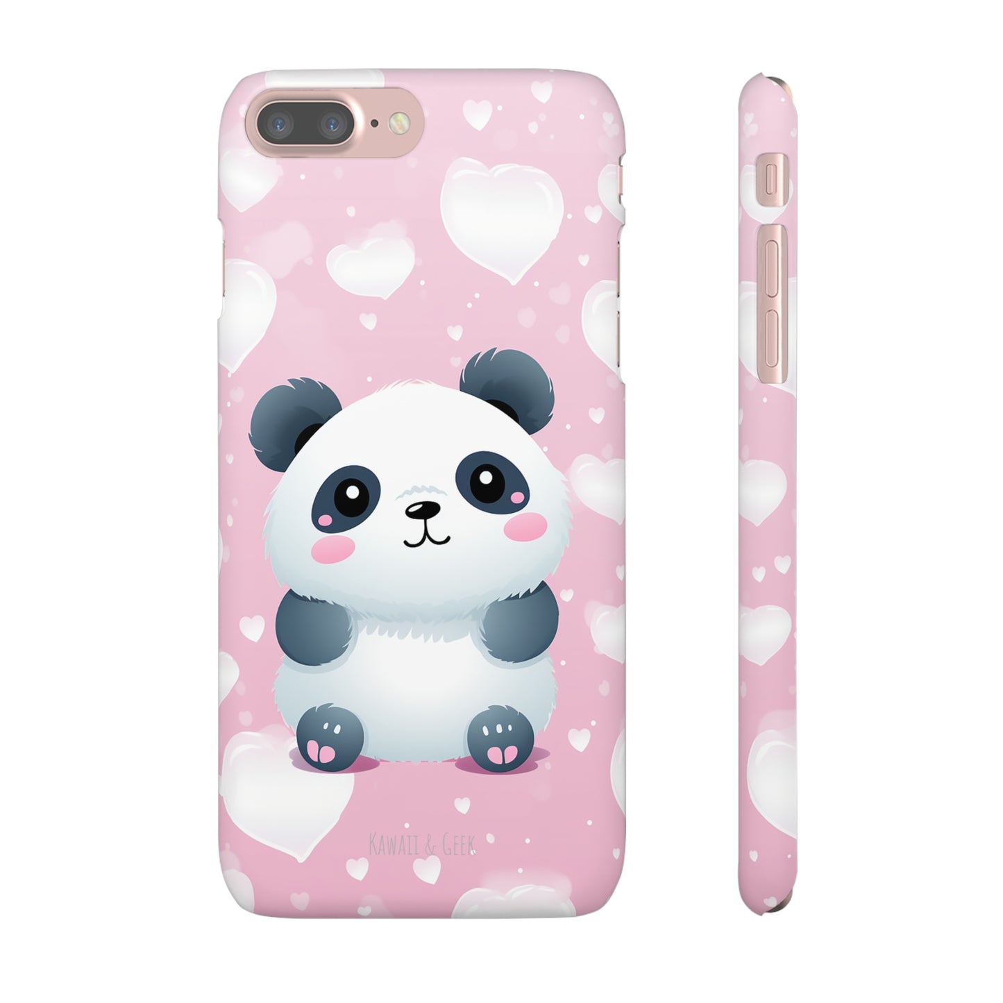 Cute Panda & Hearts Premium Phone Case