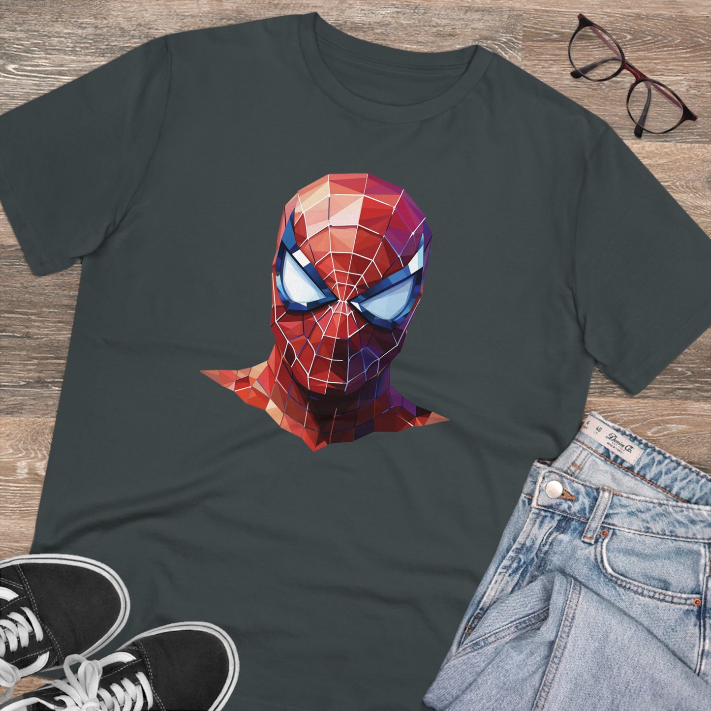 Spider-Man Polygonal Geometric T-Shirt - Swing into Stylish Adventure